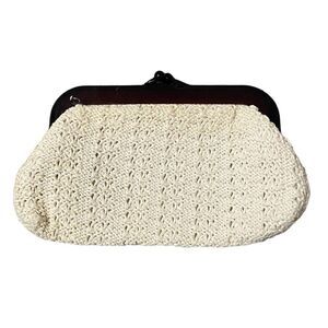 Vintage Crochet Clutch Boho Granny Handbag Bag Purse Event Never Clean K…